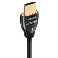 AudioQuest - Pearl 48 16.4' 4K-8K-10K 48Gbps In-Wall Rated HDMI Cable - Black with White Stripes - Angle