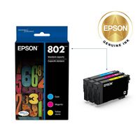 Epson - 802 Standard Capacity Ink Cartridges - Cyan/Magenta/Yellow - Angle