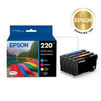Epson - 220 4-Pack Ink Cartridges - Black/Cyan/Magenta/Yellow - Angle