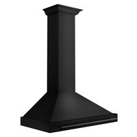 ZLINE - 36 inches - Convertible & Externally Vented - Wall Range Hood - Black stainless steel - Angle