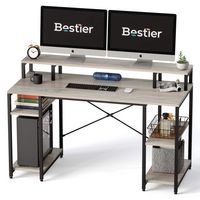 Bestier - Gaming Monitor Shelf Desk with Storage -55