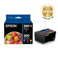 Epson - 200/200XL 4-Pack Ink Cartridges High Capacity and Standard Capacity - Black/Cyan/Magenta/... - Angle