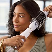 T3 - AireBrush One-Step Smoothing and Volumizing Hair Dryer Brush - White - Angle