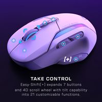 Turtle Beach - Kone II Air Wireless Optical Gaming Mouse with RGB Lighting - Wireless - Arctic White - Angle