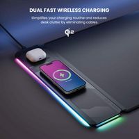 JOURNEY - ALTI PLAY PERFORMANCE DESK MAT WITH WIRELESS CHARGING QI2 - Midnight - Angle