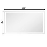LOVMOR - 48 x 28 Inches Tempered Glass LED Bathroom Mirror with Anti-Fog & 3-Color Dimmable Light... - Angle