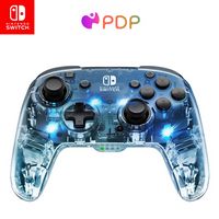 PDP - Afterglow LED Wireless Deluxe Gaming Controller: Multicolor - Nintendo Switch - Transparent - Angle