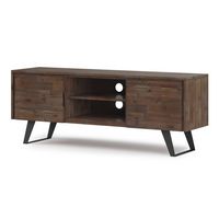 Simpli Home - Lowry TV Media Stand - Rustic Natural Aged Brown - Angle