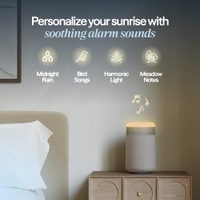 Blueair - Smart Mini Restful Air Purifier with Sunrise Clock, for Bedrooms up to 607 sq ft - Beige - Angle