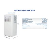 AireMax - 300 Sq. Ft 6,000 BTU Portable Air Conditioner - White - Angle