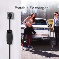 Lectron - J1772 Level 2 NEMA 14-50 WiFi Electric Vehicle (EV) Charger-up to 40A- 16' - Black - Angle