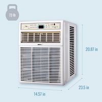 Keystone - 350 Sq. Ft. 8,000 BTU Casement Window Air Conditioner - White - Angle