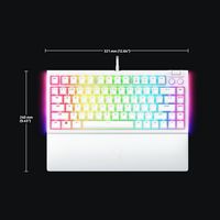 Razer - BlackWidow V4 75% Wired Orange Switch Gaming Keyboard with Hot-Swappable Design - White - Angle