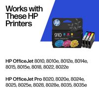 HP - 910 3-Pack Standard Capacity Ink Cartridges - Cyan/Magenta/Yellow - Angle