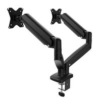 j5create - Ergonomic Dual Monitor Desk Mount for Most 17” -32”  Monitors - Black - Angle