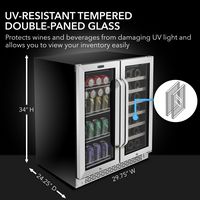 Whynter - 30″ Built-In French Door Dual Zone 33 Bottle Wine Refrigerator 88 Can Beverage Center -... - Angle