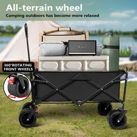 Bestier Heavy-Duty Wagon Cart with Adjustable Handlebar Bottle Holders & Storage Pocket - Black - Angle