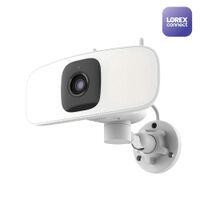 Lorex - Connect 2K Floodlight Wi-Fi Security Camera (with App Controlled Horizontal Pan) - White - Angle