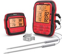 ThermoPro - Dual Probe Wireless Meat Thermometer - Red - Angle