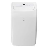 LG - 350 Sq. Ft. 8,350 BTU DOE Smart Portable Air Conditioner - White - Angle