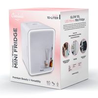 Cooluli Glow Beauty 10L Mini Fridge with Mirror LED - White - Angle