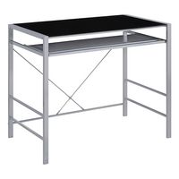 OSP Home Furnishings - Zephyr Computer Desk - Black/Silver - Angle