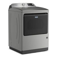Maytag - 7.4 Cu Ft. Smart Gas Dryer with Pet Pro Option - Classic Silver - Angle