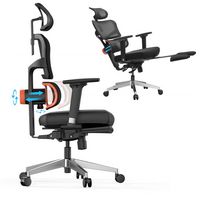 Newtral - Ergonomic High Back Mesh Office Chair with Headrest - Black - Angle