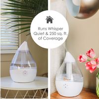 CRANE - 0.5 Gal. Droplet Ultrasonic Cool Mist Humidifier - Clear/White - Angle