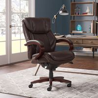 La-Z-Boy - Bellamy Executive Office Chair - Coffee Brown - Bonded Leather - Angle