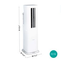 Hisense - 350 Sq. Ft. 8,000 BTU Portable Air Conditioner Inverter with Heat - White - Angle