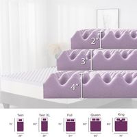 Bestier - 4 Inch Egg Crate Memory Foam Mattress Topper, Cooling Gel Infused Foam Mattress Topper ... - Angle