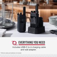 Cobra - Single Dock Charger for Cobra Performa Business Radios, with charging cable - Black - Angle