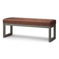 Simpli Home - Casey Ottoman Bench - Distressed Saddle Brown - Angle