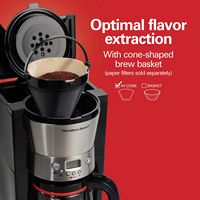 Hamilton Beach - Programmable 12-Cup Coffeemaker - Black/Silver - Angle