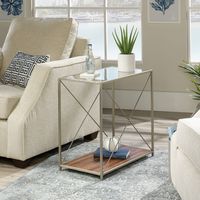 Sauder - Vista Key Side Table - Nickel/Brown - Angle