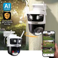 Defender - AI 3K+ Guard Tri-Lens PTZ WIFI Plug-in Security Camera, 360° Tracking, AI Detection, W... - Angle