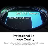 Insta360 - Link 2 PTZ 4K Webcam for Conferencing, Gaming & Streaming, 1/2