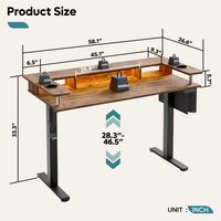 Bestier Gaming Adjustable Standing Desk with Storage and Monitor Stand - 58
