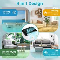 Costway 13,000 BTU Portable Air Conditioner Cools up to 600 sq.ft with Cool, Fan, Heat & Dehumidi... - Angle