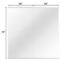 LOVMOR - 2PCS Polished 36 in. W x 72 in. Modern Rectangular Tempered Glass Wall Mirror - Silver - Angle