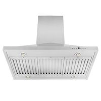 ZLINE - 36 inches - Externally Vented - Island Range Hood - Silver - Angle