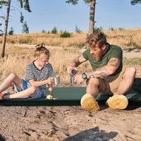 Costway - Portable & Lightweight Folding Foam Sleeping Cot for Camping - Green - Angle