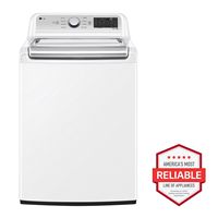 LG - 5.5 Cu. Ft. High Efficiency Smart Top Load Washer with TurboWash3D - White - Angle