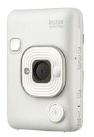 Fujifilm - instax mini LiPlay Hybrid Instant Camera - Misty White - Angle