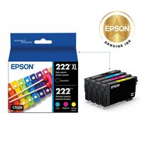Epson - T222 Combo High Yield Ink Cartridge - Black/Cyan/Magenta/Yellow - Angle