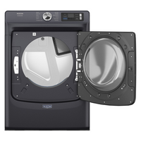 Maytag - 7.4 Cu. Ft. Smart Electric Dryer with Steam and Pet Pro System - Midnight Steel - Angle