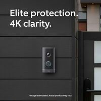 Ring - Wired Doorbell Elite (2ndGen), Power over Ethernet, Retinal 4K, Remote Gate Access, 10x Zo... - Angle