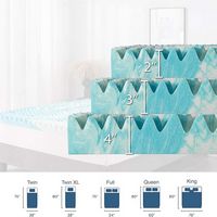 Bestier - 3 Inch 5-Zone Memory Foam Mattress Topper, Gel Infused Foam Mattress Topper for Pressur... - Angle