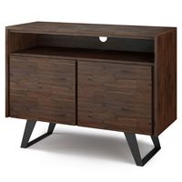 Simpli Home - Lowry 42 inch TV Media Stand - Distressed Charcoal Brown - Angle